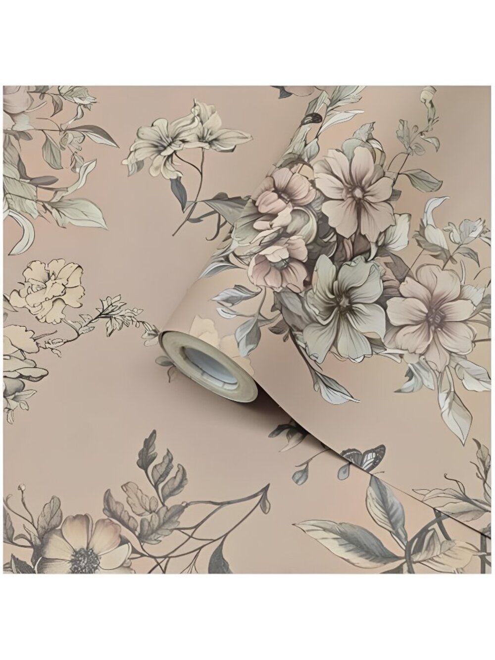 Floral Wallpaper Peel and Stick Wallpaper Boho 17.3"×78.8" Vintage Floral
